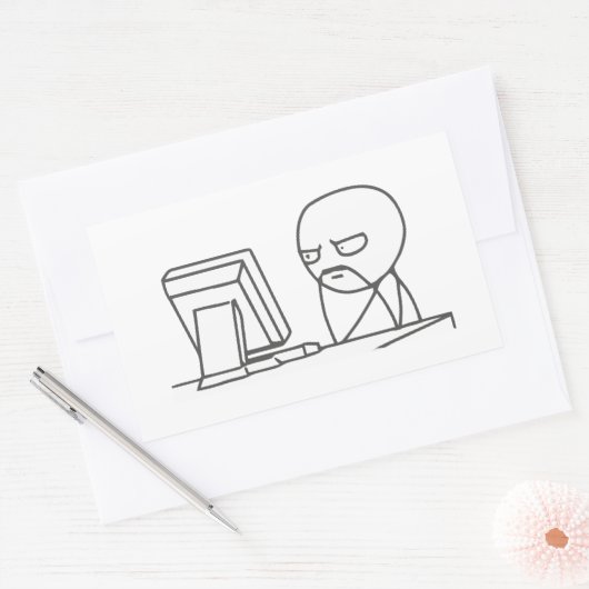 Computer Guy Meme - Rechthoek Stickers (Envelop)