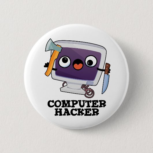 Computer Hacker Funny Technical Pun Ronde Button 5,7 Cm (Voorkant)
