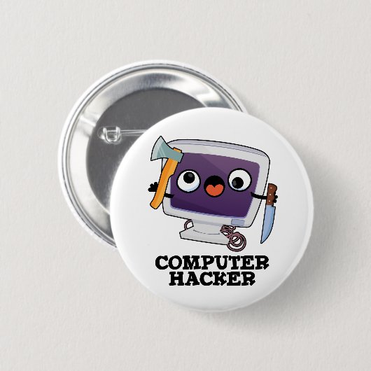 Computer Hacker Funny Technical Pun Ronde Button 5,7 Cm (Voorkant /achterkant)