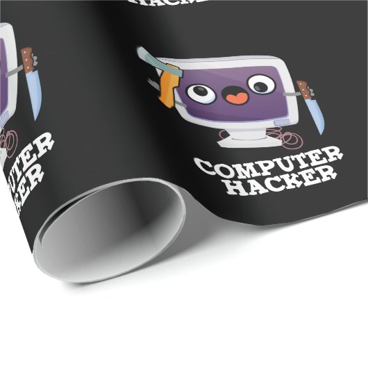Computer Hacker Grappige Technologie Pun Dark BG Cadeaupapier (Rol Hoek)