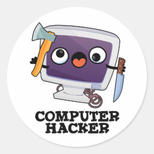 Computer Hacker Grappige Technologie Pun Ronde Sticker