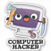 Computer Hacker Grappige Technologie Pun Sticker (Voorkant)