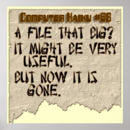 Computer Haiku #86 Poster (Voorkant)