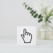 COMPUTER HAND POINTER / MUIS CURSOR VIERKANTE VISITEKAARTJE (Staand voorkant)