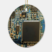 Computer Harde Schijf Printplaat - Blauw Keramisch Ornament (Links)