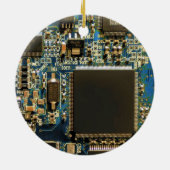 Computer Harde Schijf Printplaat - Blauw Keramisch Ornament (Achterkant)