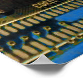 Computer Harde Schijf Printplaat - Blauw Poster (Hoek)