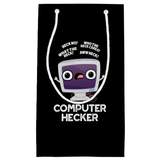 Computer Hecker Funny Hacker Pun Dark BG Klein Cadeauzakje (Voorkant)