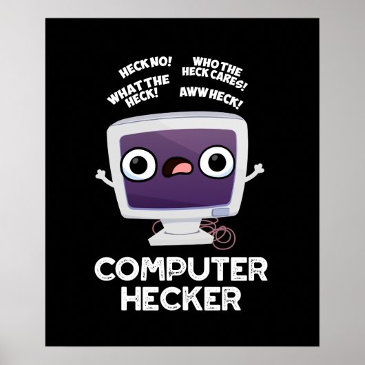 Computer Hecker Funny Hacker Pun Dark BG Poster (Voorkant)