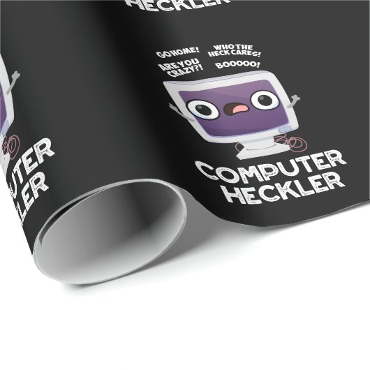 Computer Heckler Funny Hacker Pun Dark BG Cadeaupapier (Rol Hoek)