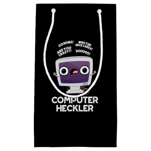 Computer Heckler Funny Hacker Pun Dark BG Klein Cadeauzakje (Voorkant)