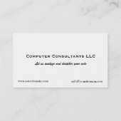 Computer Help B/W Visitekaartje (Achterkant)