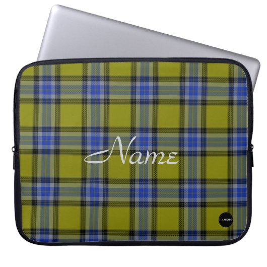 Computer Hoesjes -HAMbyWG Green Plaid Laptop Sleeve (Voorkant)