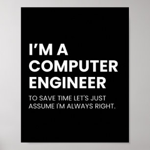 Computer ingenieur grappige nerd zegswijze poster