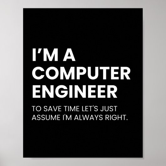 Computer ingenieur grappige nerd zegswijze poster (Voorkant)