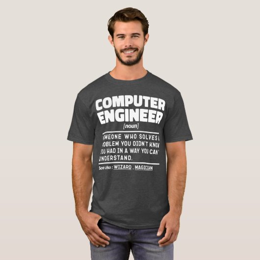 Computer ingenieur zelfspot techniek Funny T-shirt (Voorkant volledig)