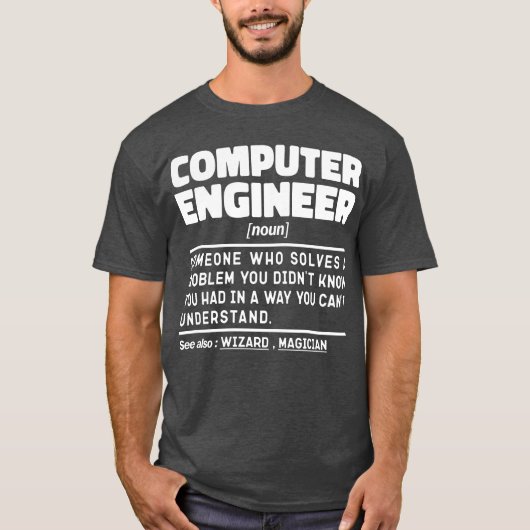 Computer ingenieur zelfspot techniek Funny T-shirt (Voorkant)