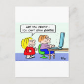 Computer Internet kan geen spam kinder Kerstman Feestdagenkaart (Voorkant)