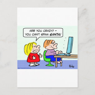 computer internet kan geen spam santa kinder feestdagenkaart