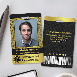 Computer IT Aangepaste werknemer Photo Bar Code Lo Badge