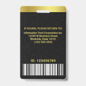 Computer IT Aangepaste werknemer Photo Bar Code Lo Badge (Achterkant)