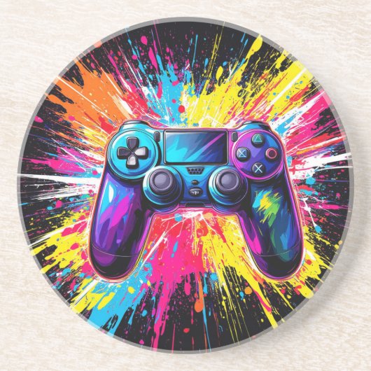 Computer joystick Gaming Zandsteen Onderzetter (Voorkant)