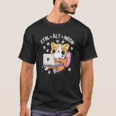 Computer Kat Programmeur Hacker Kitten T-shirt (Voorkant)