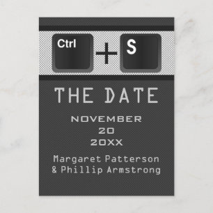 Computer Key Control Save the Date Briefkaart, Gre Aankondigingskaart
