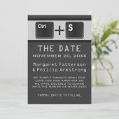 Computer Key Control Save the Date, Grey Date (Staand voorkant)