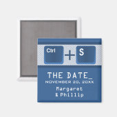 Computer Key Control Save the Date Magnet, Blue Magneet (Voorkant / Achterkant)