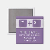 Computer Key Control Save the Date Magnet, Paars Magneet (Voorkant / Achterkant)