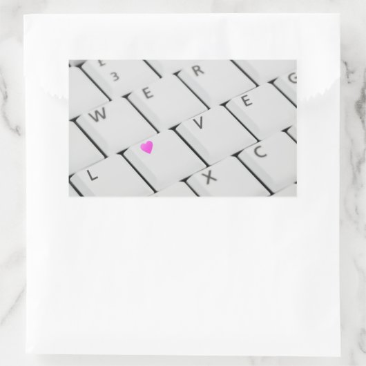 Computer Keyboard Love Letters Rechthoekige Sticker (Tas)
