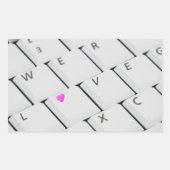 Computer Keyboard Love Letters Rechthoekige Sticker (Voorkant)
