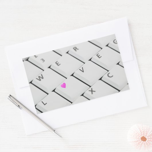 Computer Keyboard Love Letters Rechthoekige Sticker (Envelop)