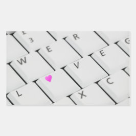 Computer Keyboard Love Letters Rechthoekige Sticker