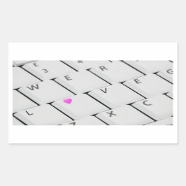 Computer Keyboard Love Letters Rechthoekige Sticker