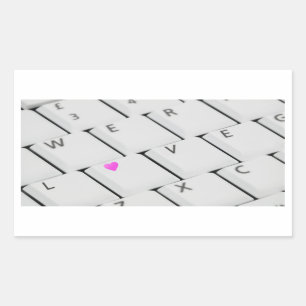 Computer Keyboard Love Letters Rechthoekige Sticker