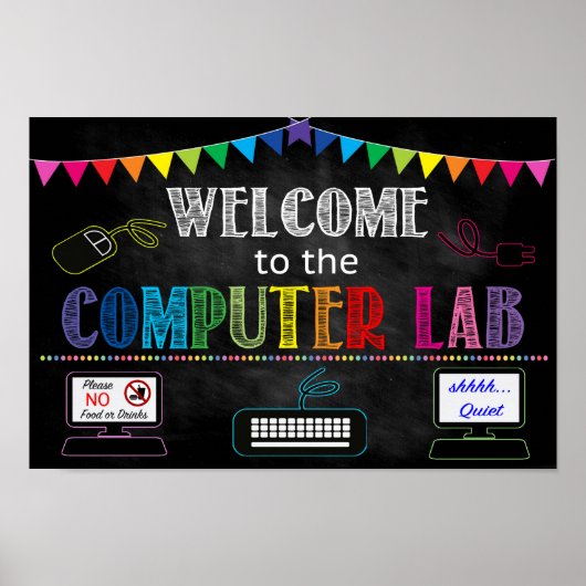 Computer Lab School-teken Poster (Voorkant)