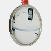 Computer-laptop en mobiele telefoon verbinden metalen ornament (Rechts)