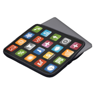 Computer laptophoes met kleurrijke app-pictogramme laptop sleeve