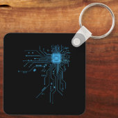 computer leraar gift circuit board CPU Chip Sleutelhanger (Achterkant)