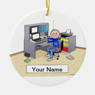 Computer Lover - Mannelijk Keramisch Ornament