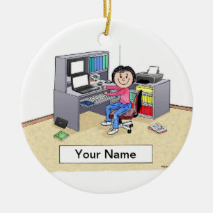 Computer Lover - Vrouw Keramisch Ornament