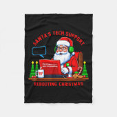 Computer Meme Funny Santa's Tech Suprt Rebooting C Fleece Deken (Voorkant)