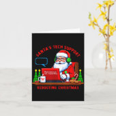 Computer Meme Funny Santa's Tech Suprt Rebooting C Kaart (Gele Bloem)