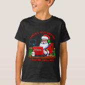 Computer Meme Funny Santa's Tech Suprt Rebooting C T-shirt (Voorkant)