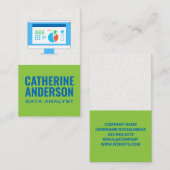 Computer met grafieken | informatieanalist visitekaartje (Voorkant / Achterkant)