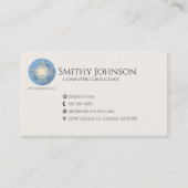 Computer Microchip Blauw Visitekaartje (Voorkant)