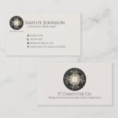 Computer Microchip Zwart Visitekaartje (Voorkant / Achterkant)