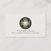 Computer Microchip Zwart Visitekaartje (Achterkant)